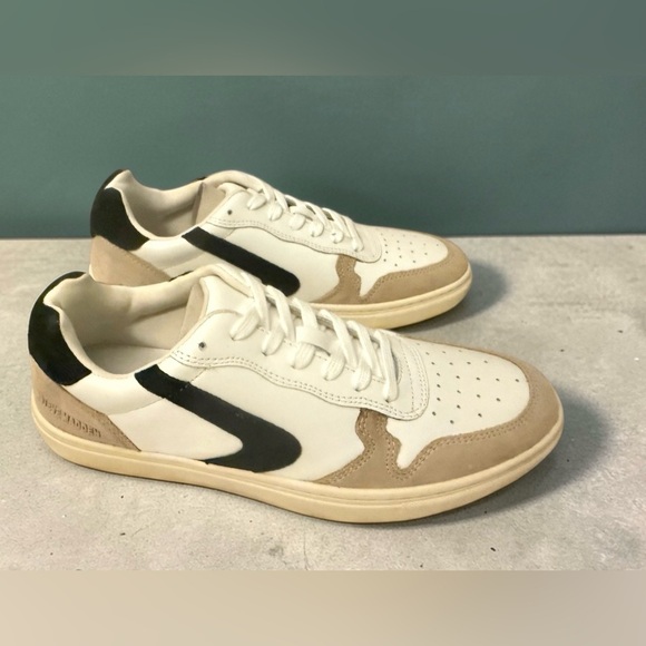 Steve Madden Other - Steve Madden White, Beige & Black Low-Top Sneakers with Black Side Stripe